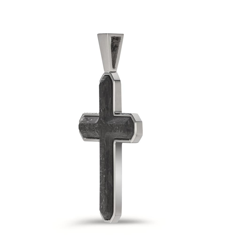 Pendant Stainless steel, Carbon Cross