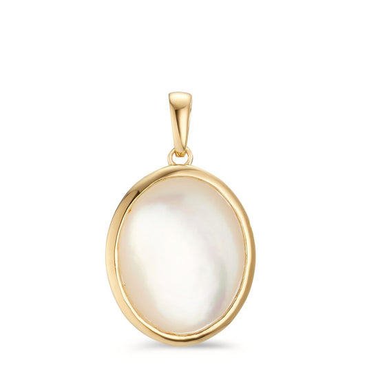 Pendant Silver Yellow Gold plated Mother of pearl