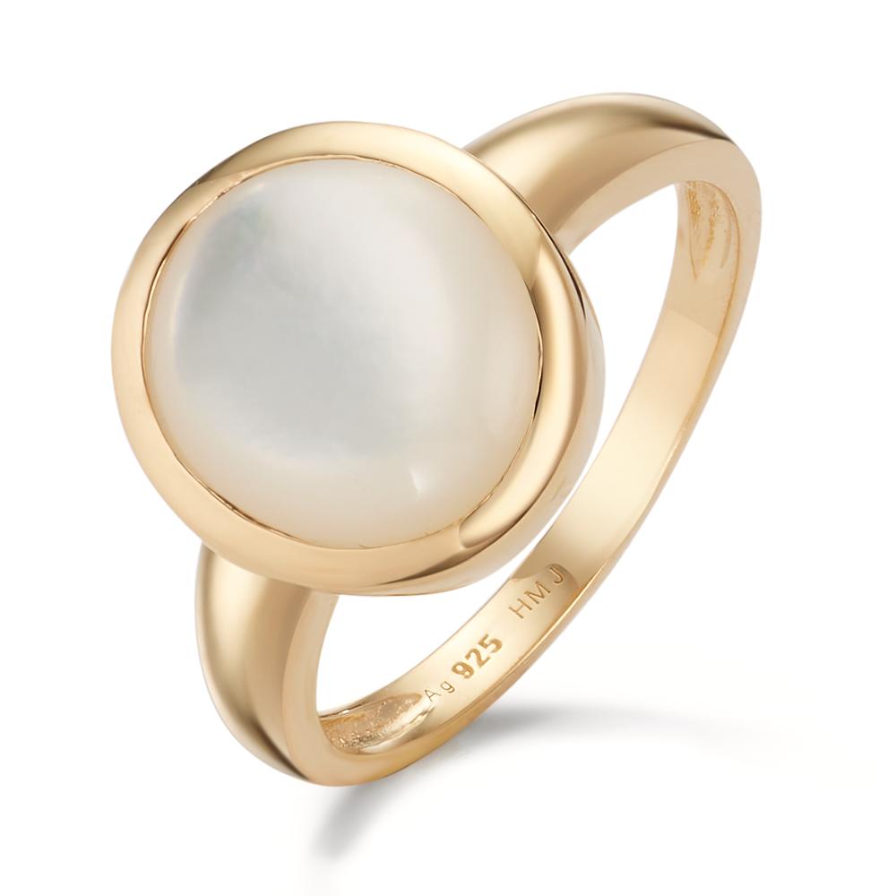 Ring Silver Yellow Gold plated Mother of pearl