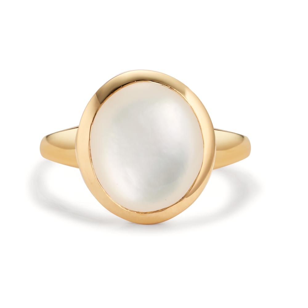 Ring Silver Yellow Gold plated Mother of pearl