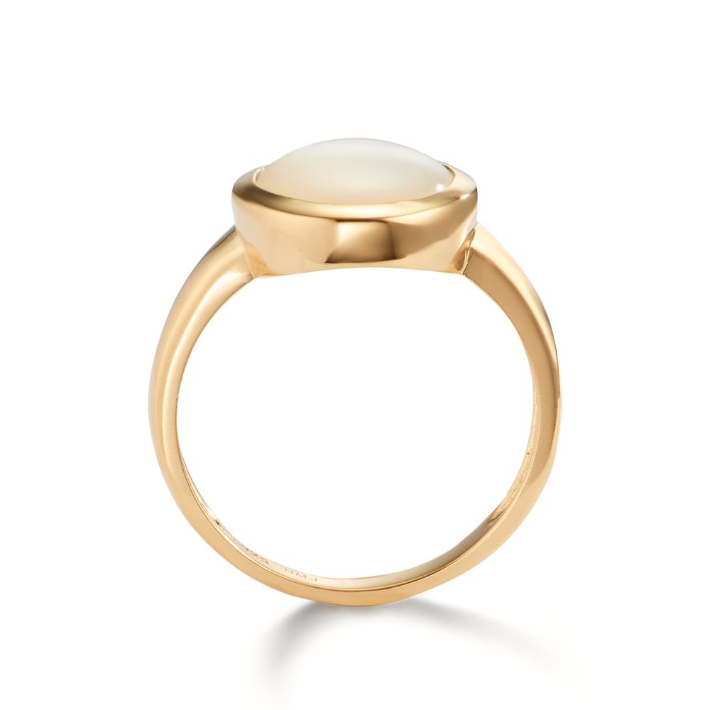 Ring Silver Yellow Gold plated Mother of pearl