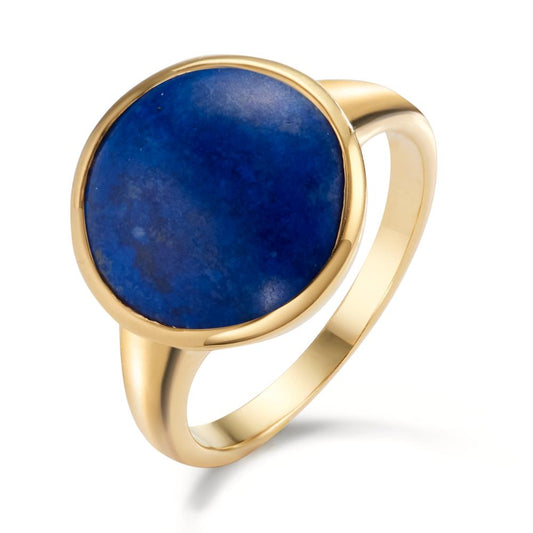 Ring Silver Lapis Lazuli Yellow Gold plated