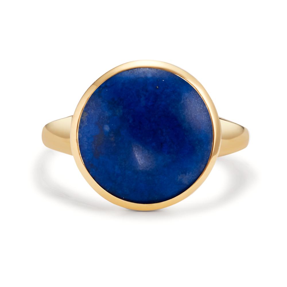 Ring Silver Lapis Lazuli Yellow Gold plated