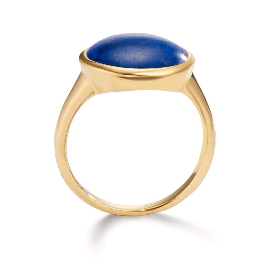 Ring Silver Lapis Lazuli Yellow Gold plated