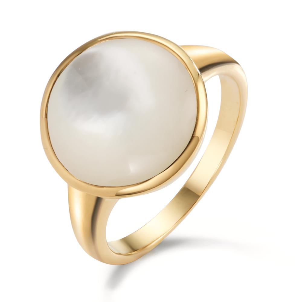 Ring Silver Yellow Gold plated Mother of pearl