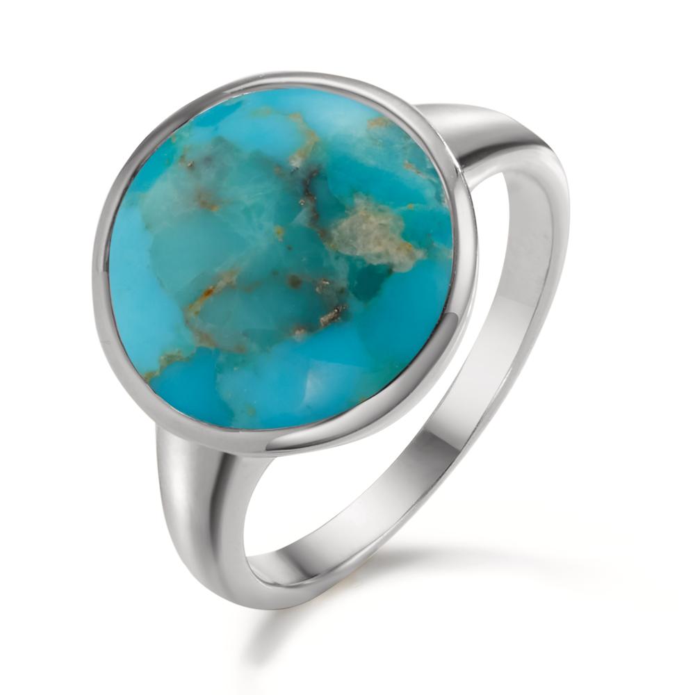 Ring Silver Turquoise Rhodium plated