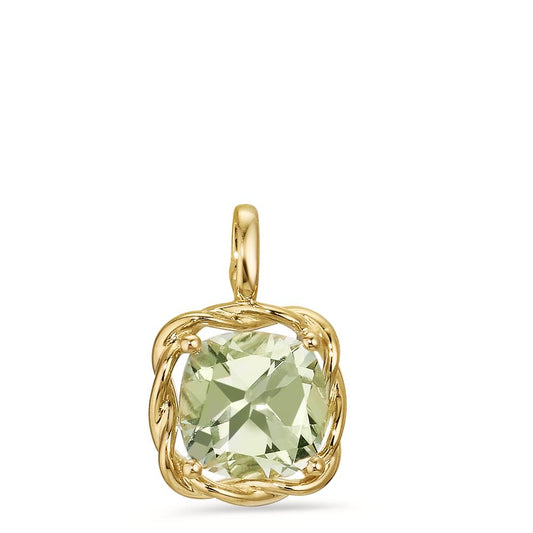 Pendant 14k Yellow Gold Amethyst Green