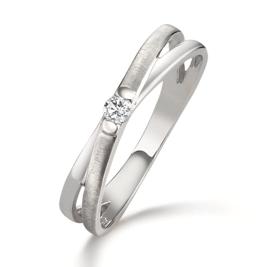 Ring 9k White Gold Zirconia