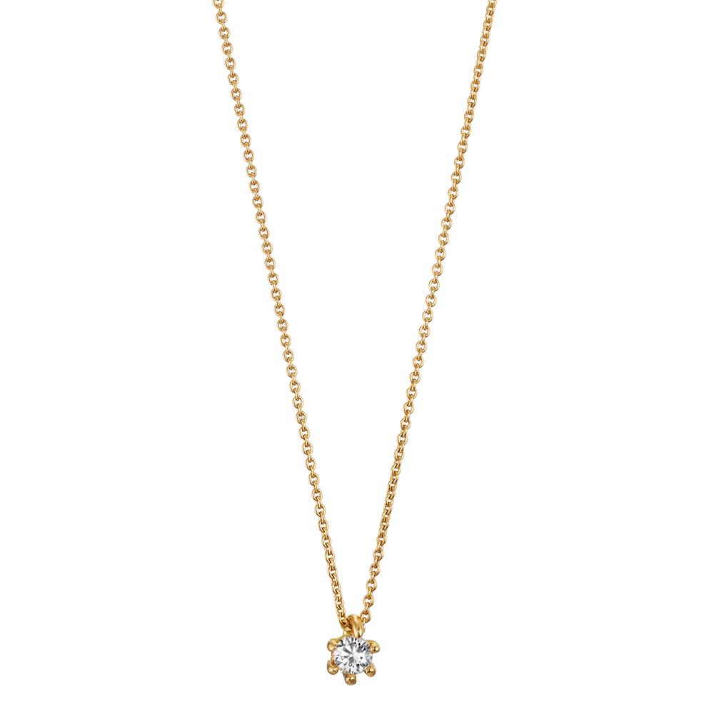 Necklace 18k Yellow Gold Diamond 0.06 ct, w-si 40-42 cm