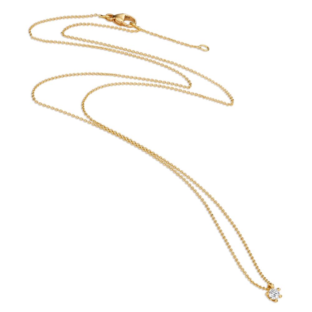 Necklace 18k Yellow Gold Diamond 0.06 ct, w-si 40-42 cm