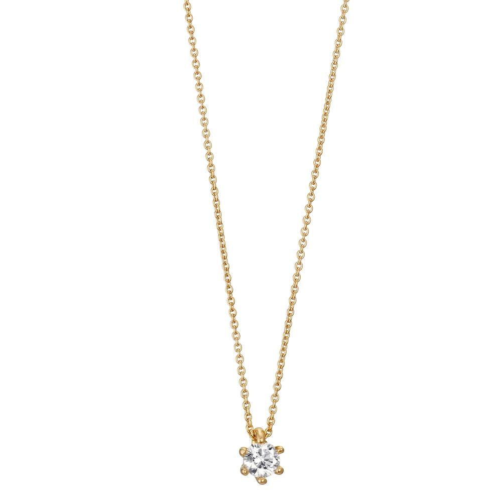 Necklace 18k Yellow Gold Diamond 0.10 ct, w-si 40-42 cm