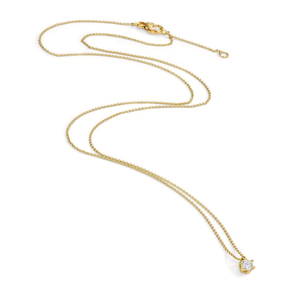 Necklace 18k Yellow Gold Diamond 0.10 ct, w-si 40-42 cm