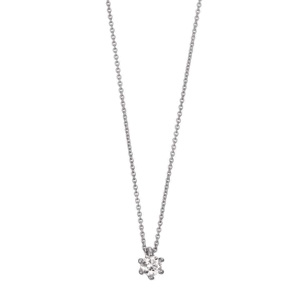 Necklace 18k White Gold Diamond 0.10 ct, w-si 40-42 cm