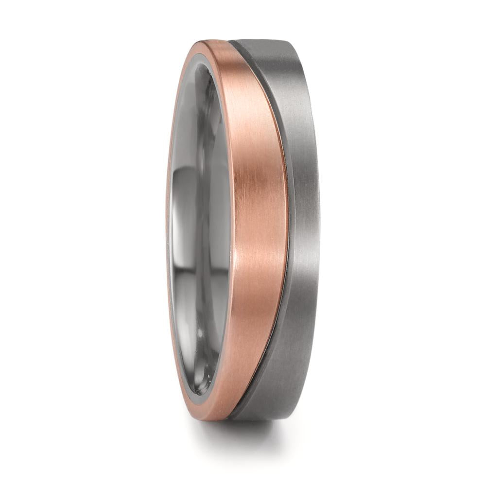 Wedding Ring Zirconium, 18k Red Gold