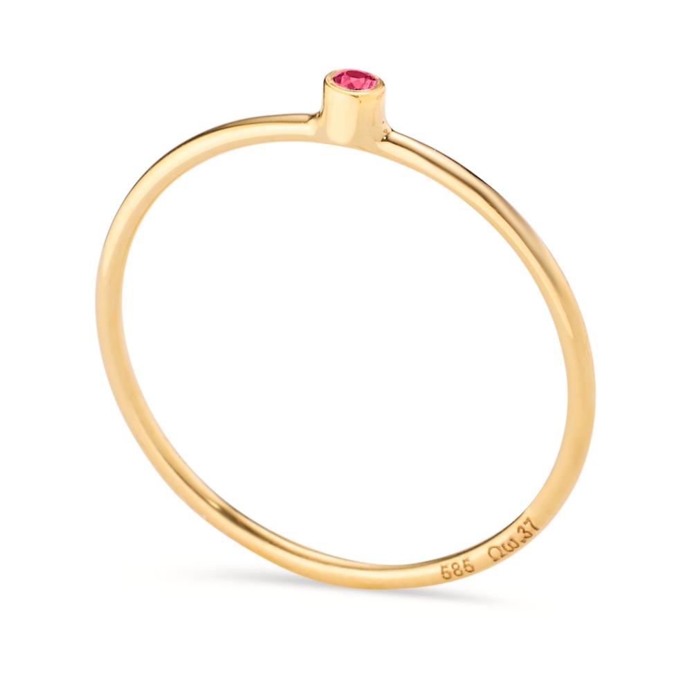 Solitaire ring 14k Yellow Gold Ruby 0.14 ct