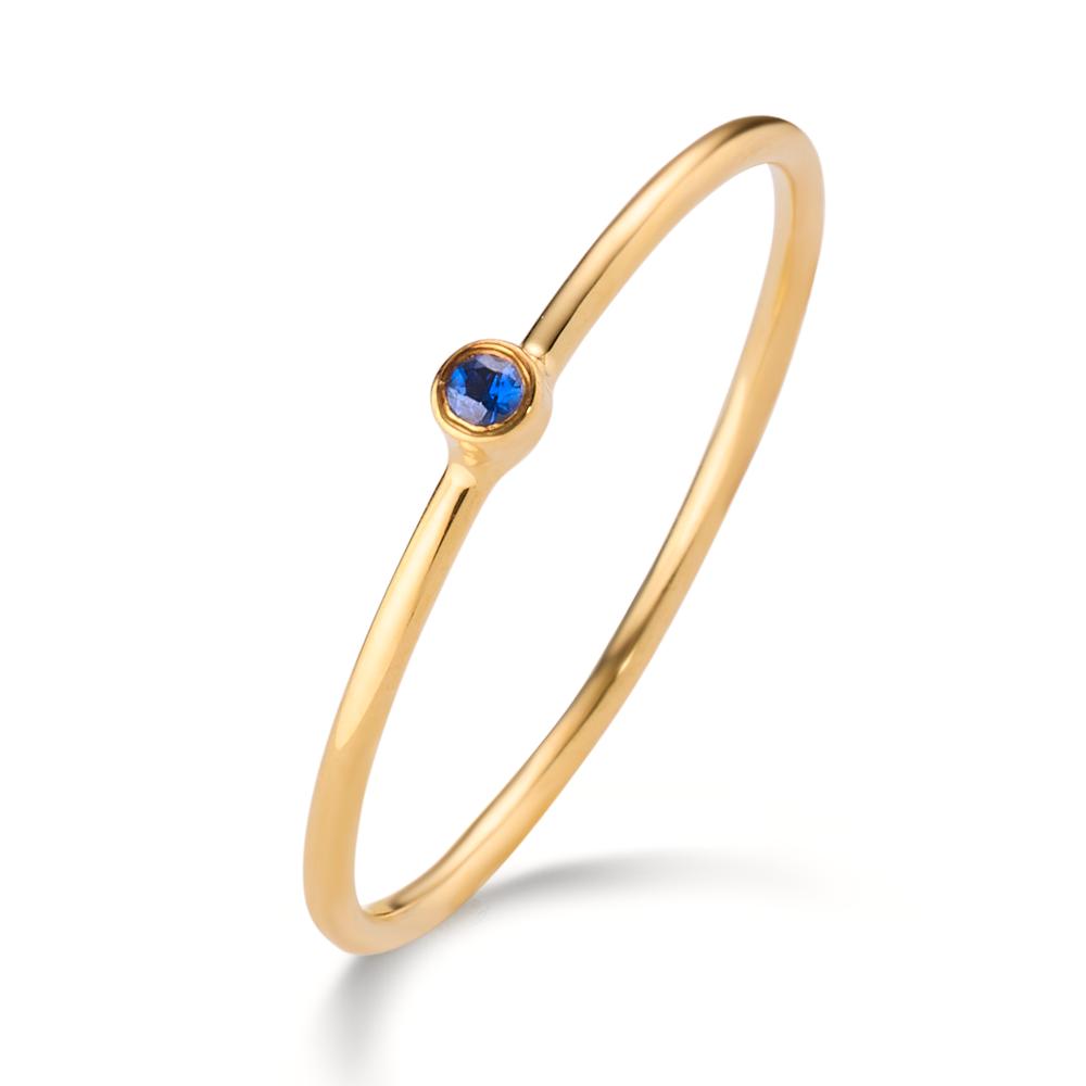 Solitaire ring 14k Yellow Gold Sapphire 0.14 ct