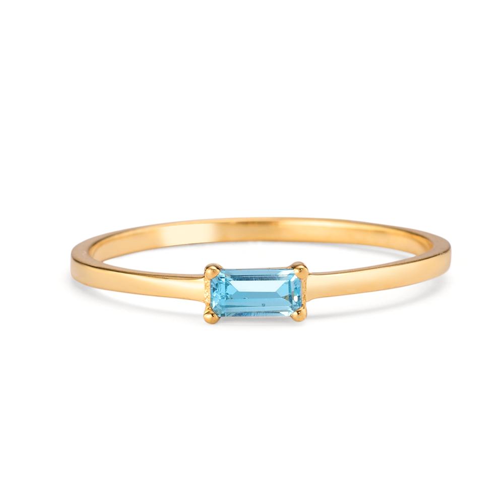 Ring 14k Yellow Gold Topaz Blue, 0.15 ct