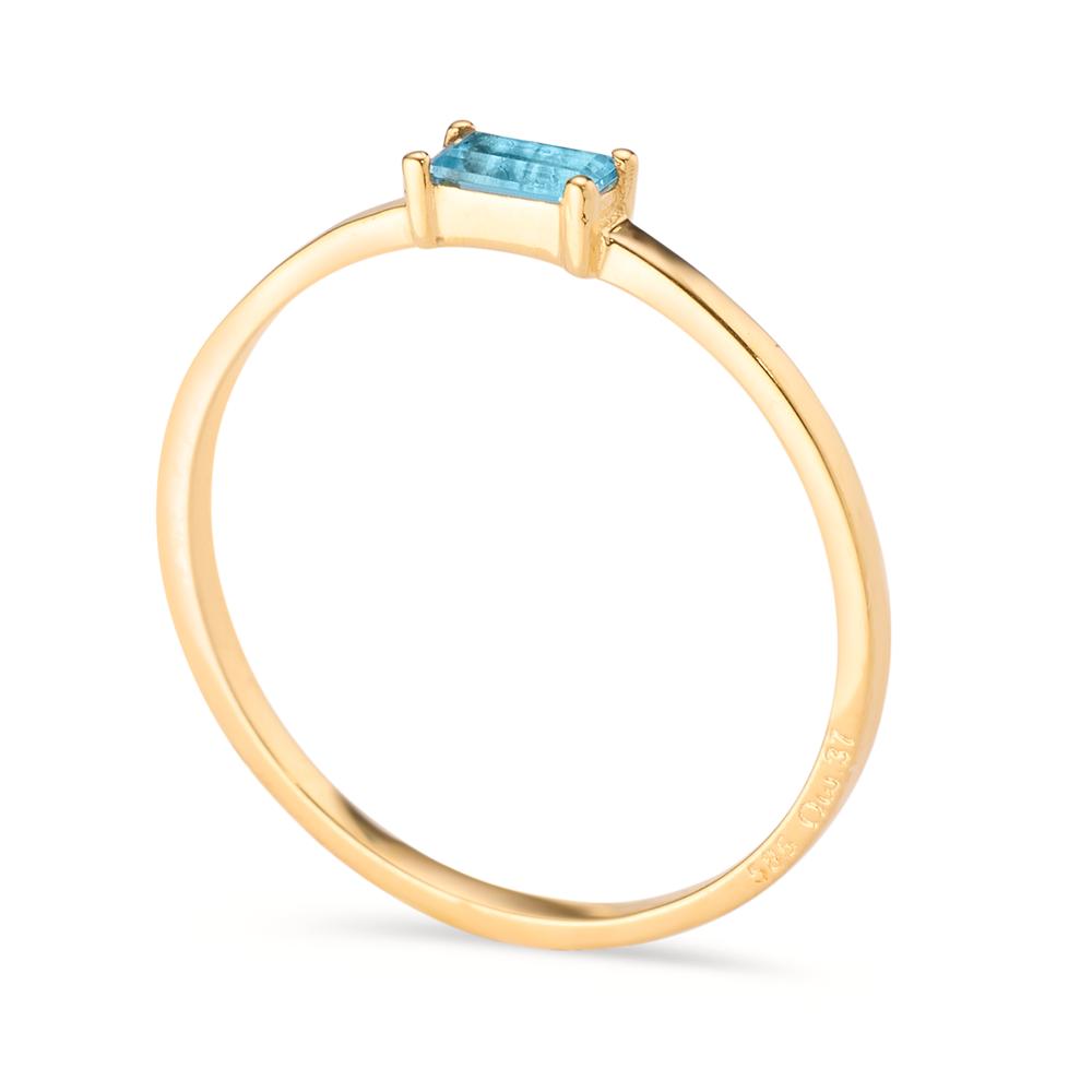 Ring 14k Yellow Gold Topaz Blue, 0.15 ct