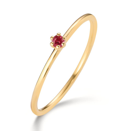 Solitaire ring 14k Yellow Gold Ruby 0.04 ct