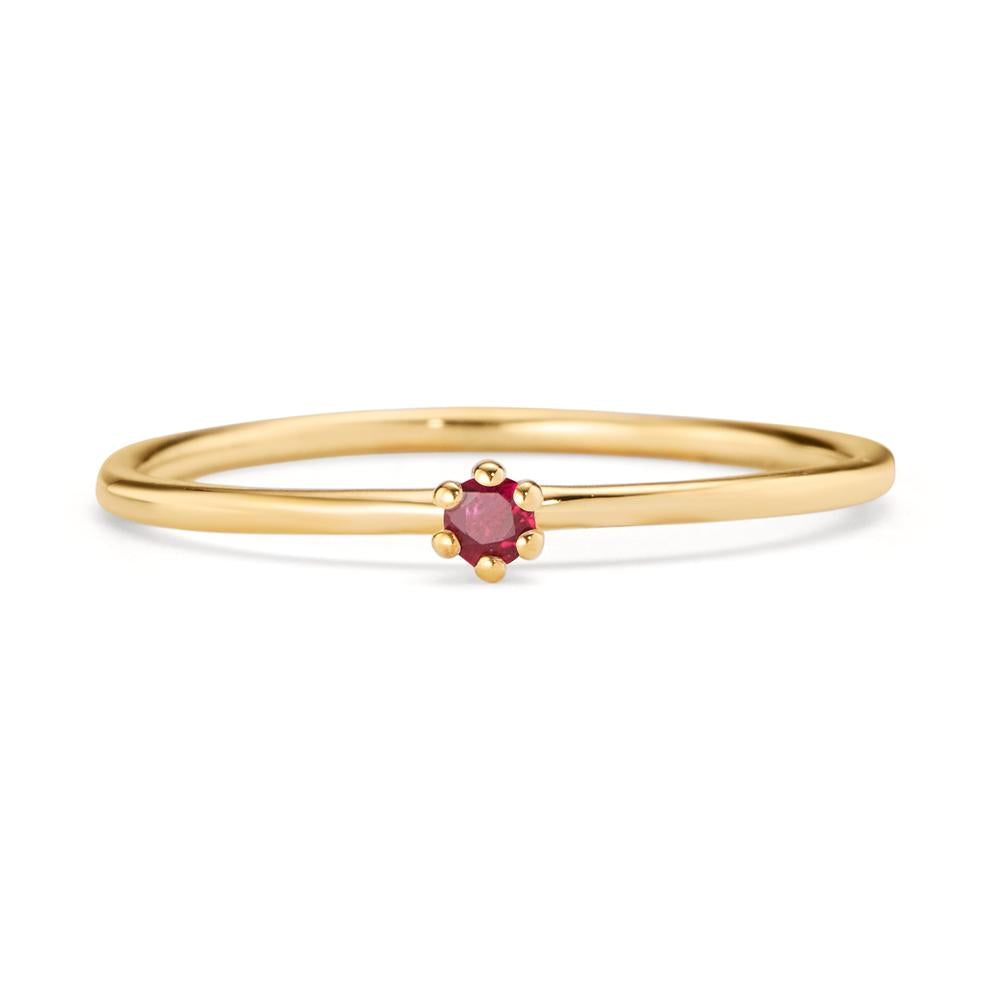 Solitaire ring 14k Yellow Gold Ruby 0.04 ct