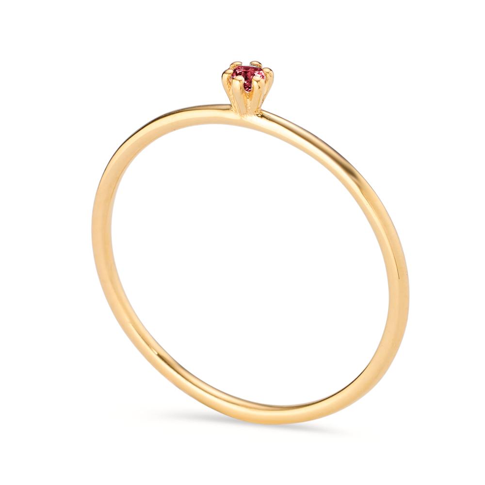 Solitaire ring 14k Yellow Gold Ruby 0.04 ct