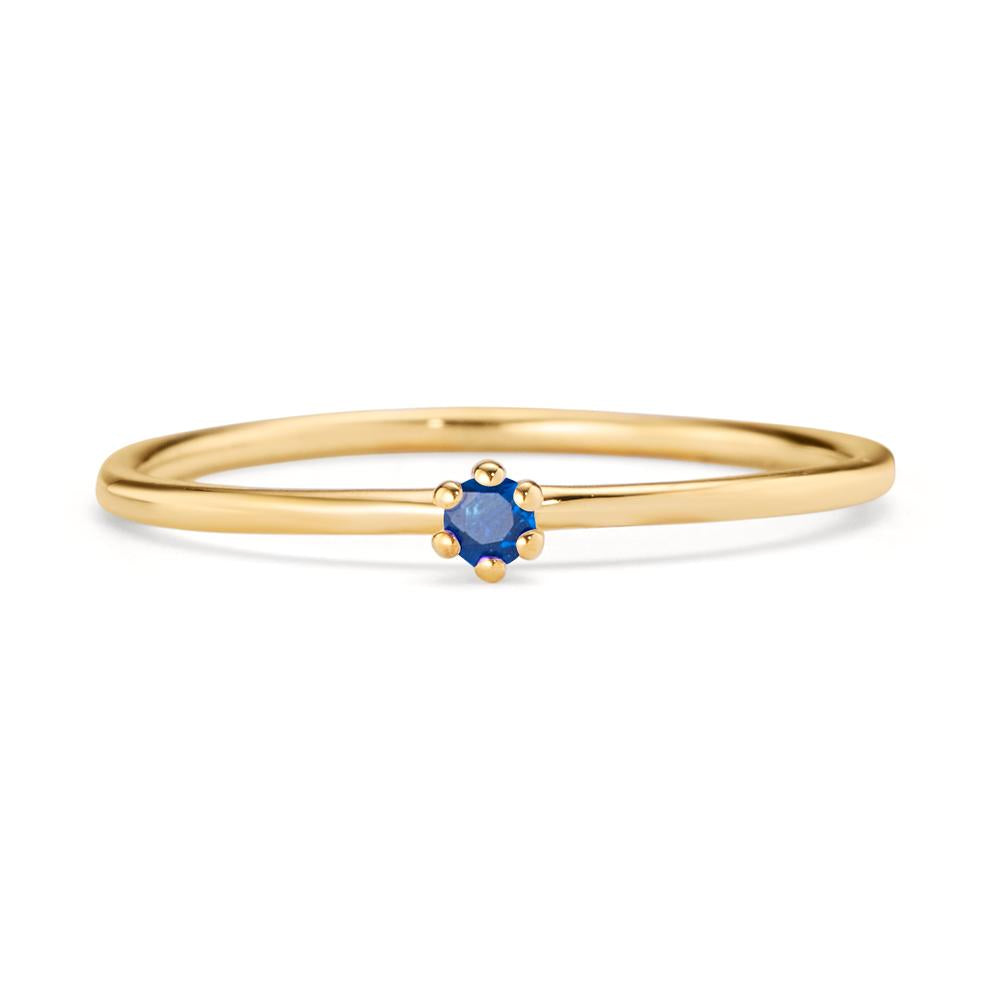 Solitaire ring 14k Yellow Gold Sapphire 0.04 ct