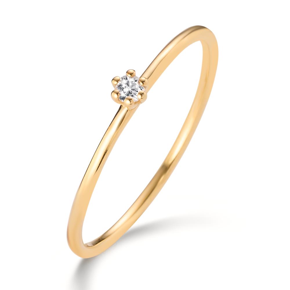 Solitaire ring 14k Yellow Gold Diamond 0.034 ct, w-si