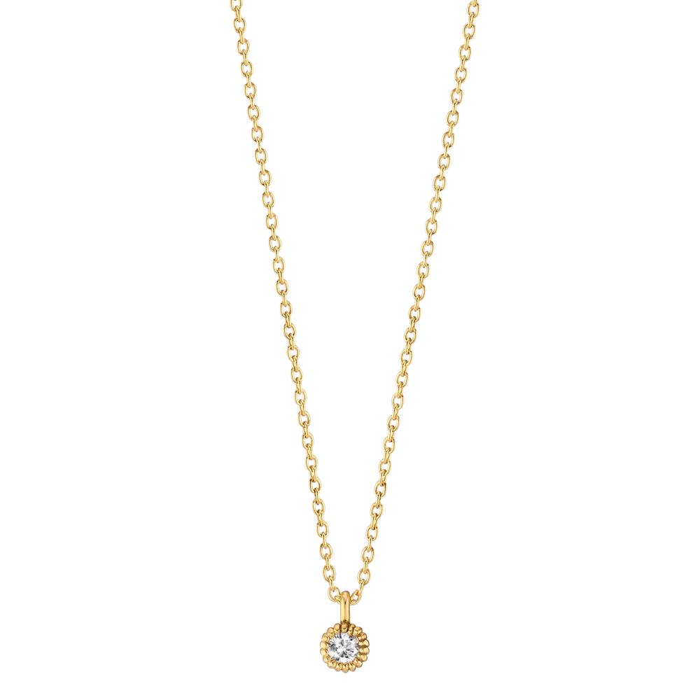 Necklace 14k Yellow Gold Diamond 0.057 ct, w-si 39-42 cm