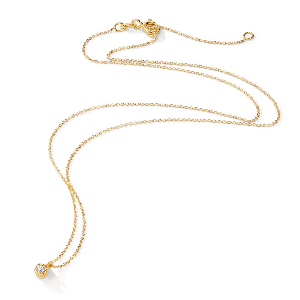 Necklace 14k Yellow Gold Diamond 0.057 ct, w-si 39-42 cm