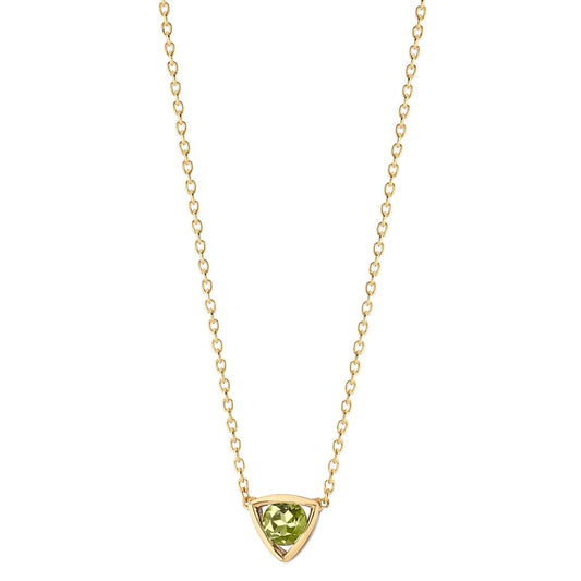 Necklace 14k Yellow Gold Peridot 0.12 ct 39-42 cm