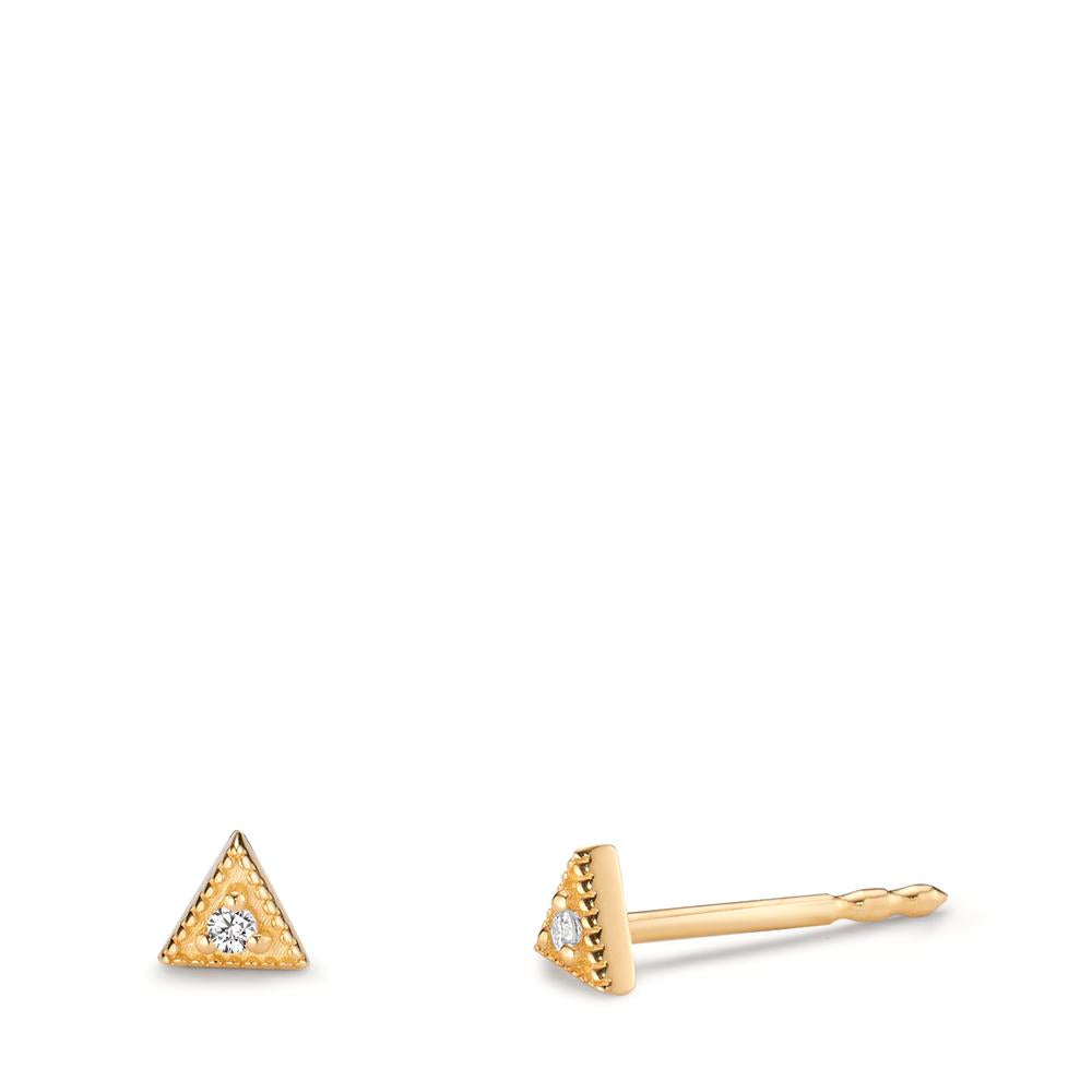 Stud earrings 14k Yellow Gold Diamond 0.016 ct, 2 Stones, w-si Ø3.5 mm