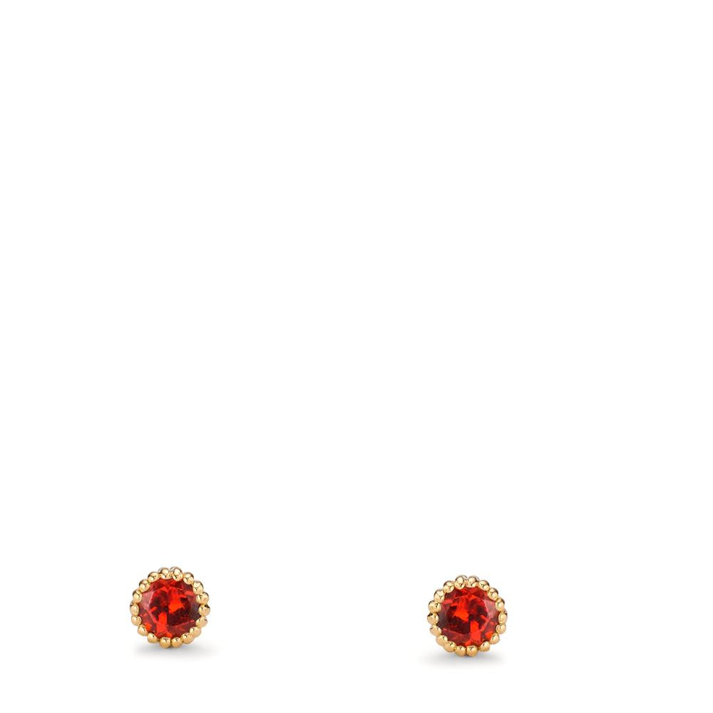 Stud earrings 14k Yellow Gold Garnet 0.16 ct, 2 Stones Ø3 mm