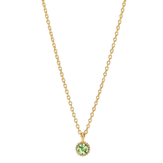 Necklace 14k Yellow Gold Peridot 0.07 ct 39-42 cm