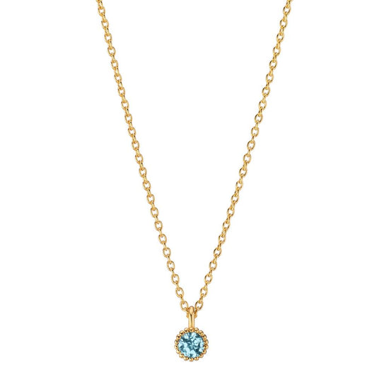 Necklace 14k Yellow Gold Topaz 0.08 ct 39-42 cm