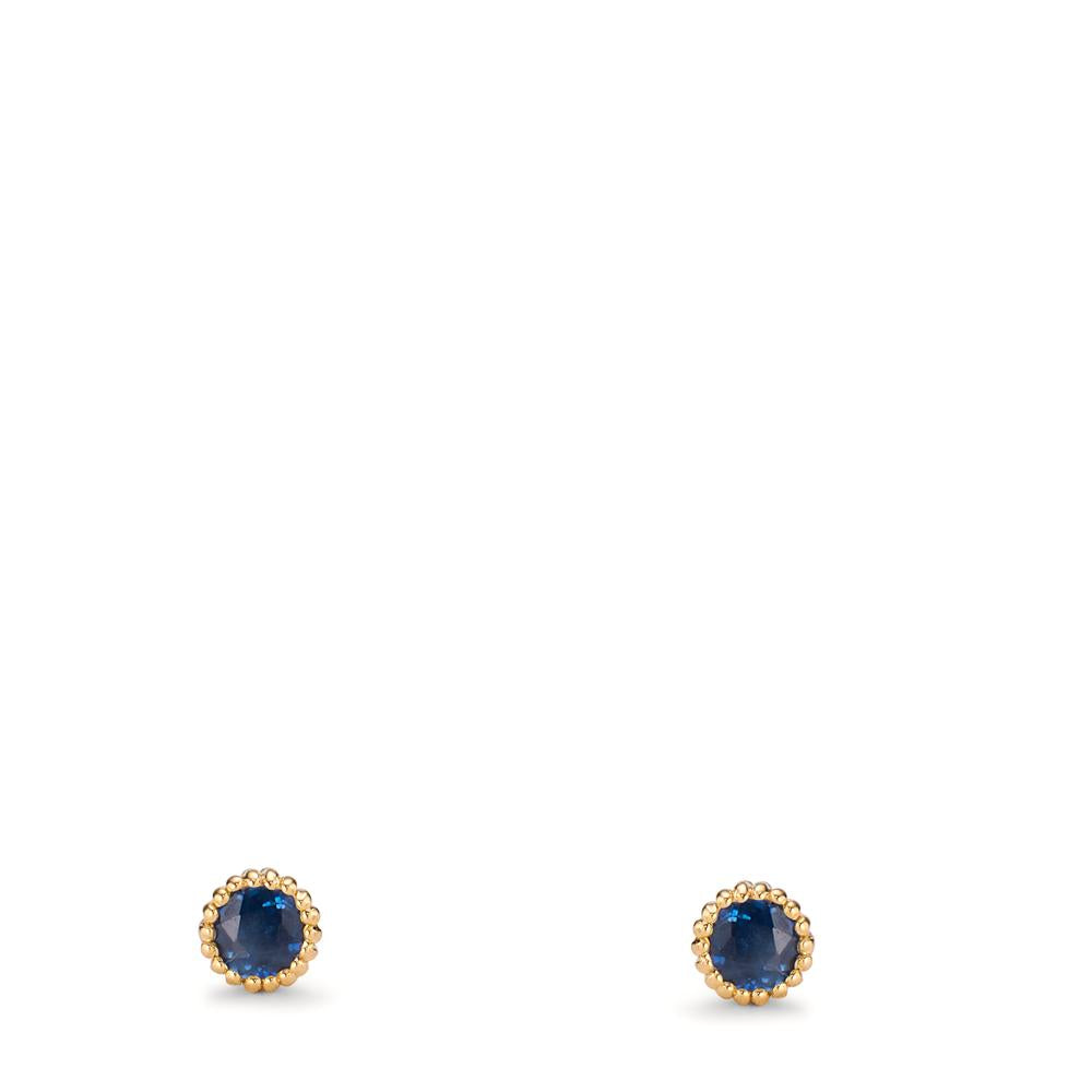 Stud earrings 14k Yellow Gold Sapphire 0.15 ct, 2 Stones Ø3 mm