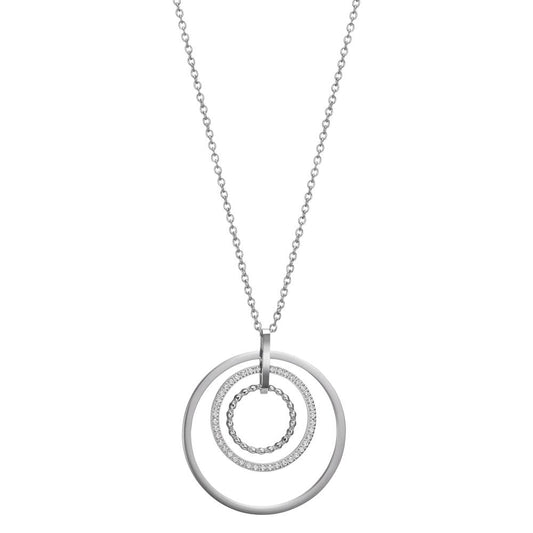 Necklace Stainless steel Zirconia 50-55 cm Ø42 mm