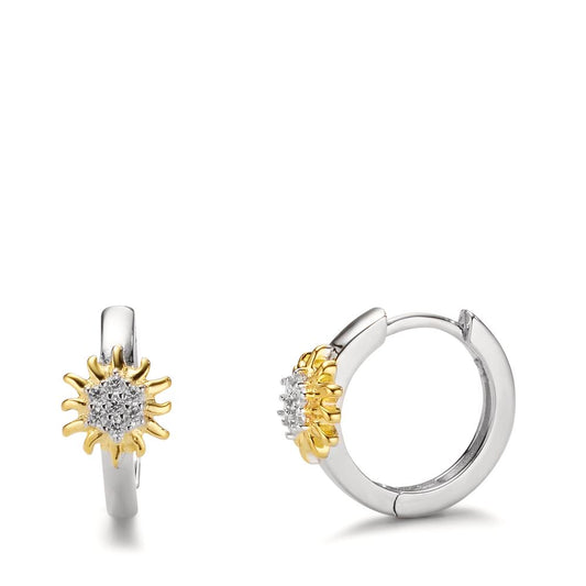 Hinged hoop Silver Zirconia Yellow Rhodium plated Edelweiss