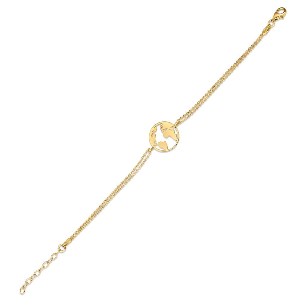 Bracelet Silver Yellow Gold plated Globe 16-19 cm