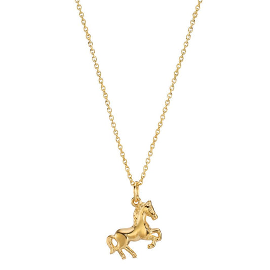 Necklace with pendant 9k Yellow Gold Horse 36-38 cm