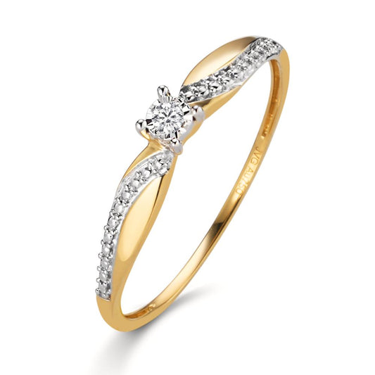 Solitaire ring 18k Yellow Gold Diamond 0.02 ct, w-si