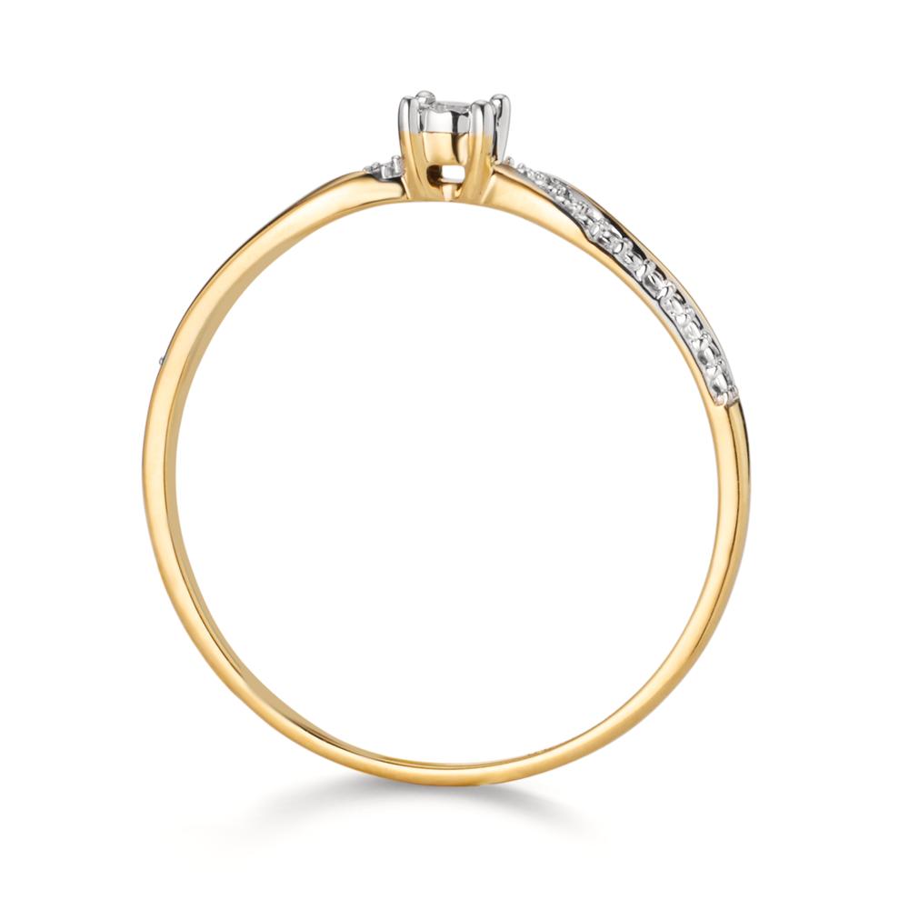 Solitaire ring 18k Yellow Gold Diamond 0.02 ct, w-si