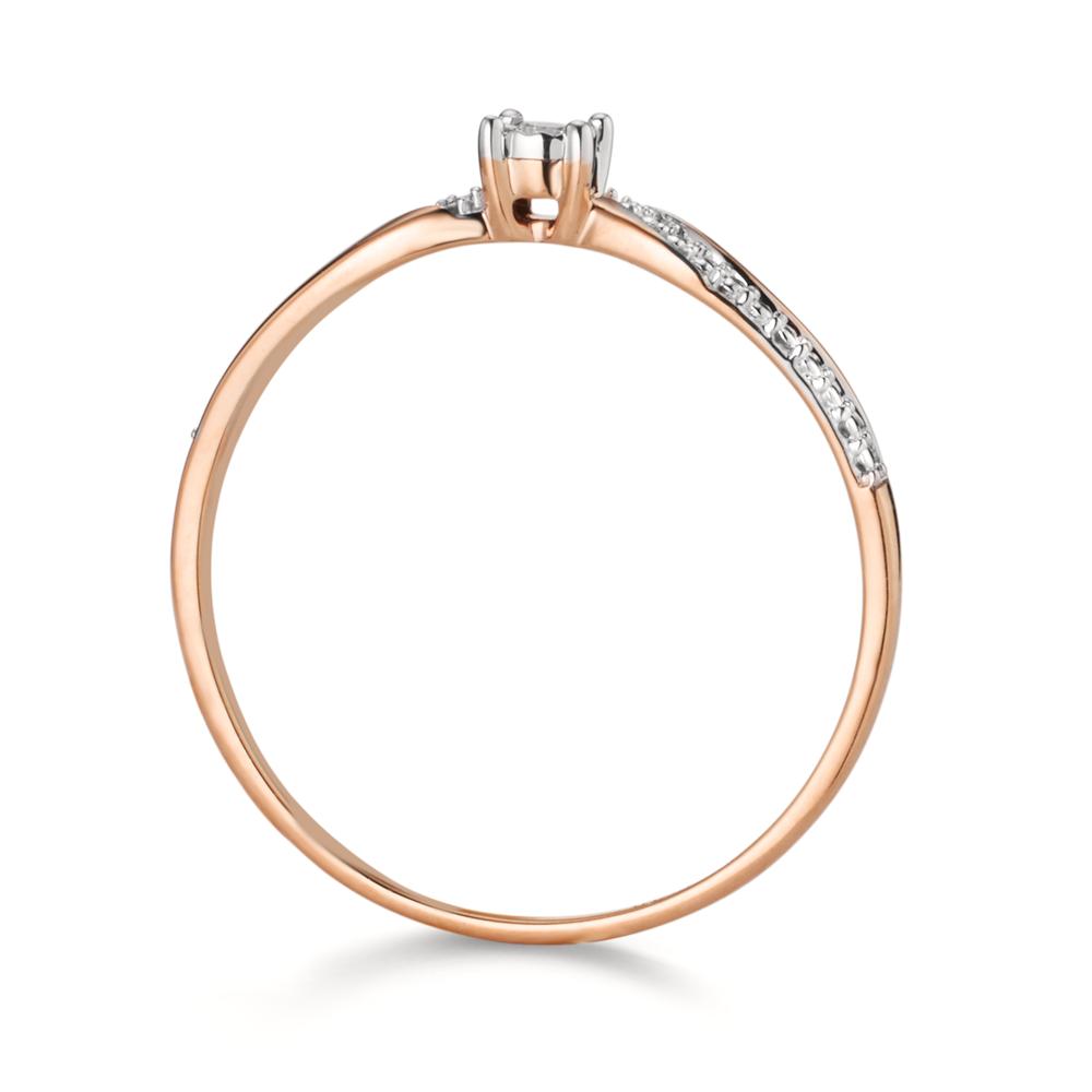 Solitaire ring 18k Red Gold Diamond 0.02 ct, w-si