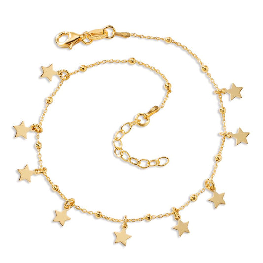 Anklet Silver Yellow Gold plated Star 23-26 cm