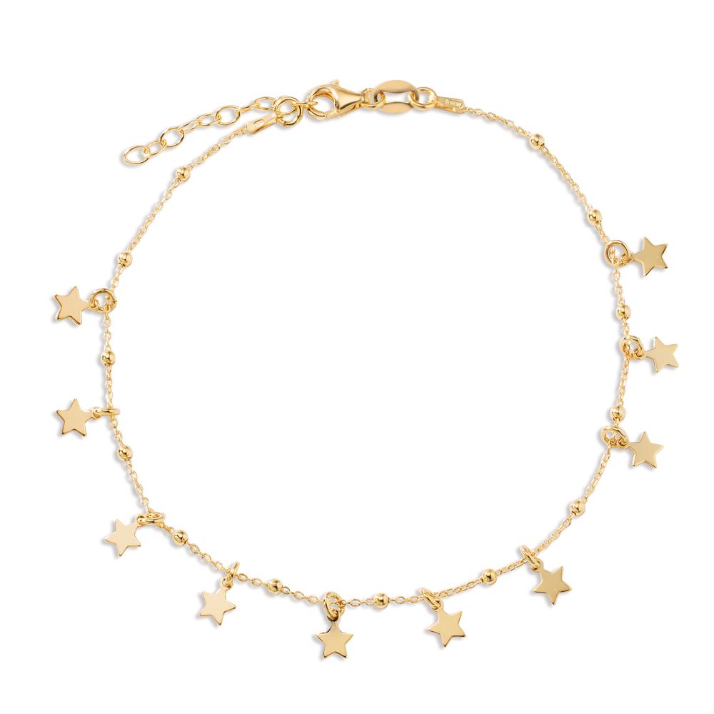 Anklet Silver Yellow Gold plated Star 23-26 cm