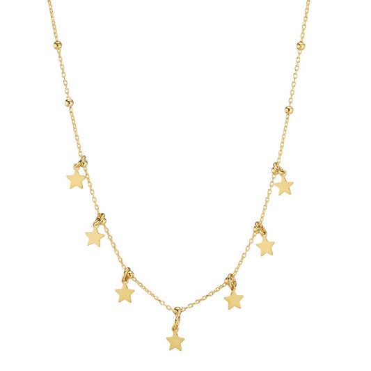 Necklace Silver Yellow Gold plated Star 42 cm