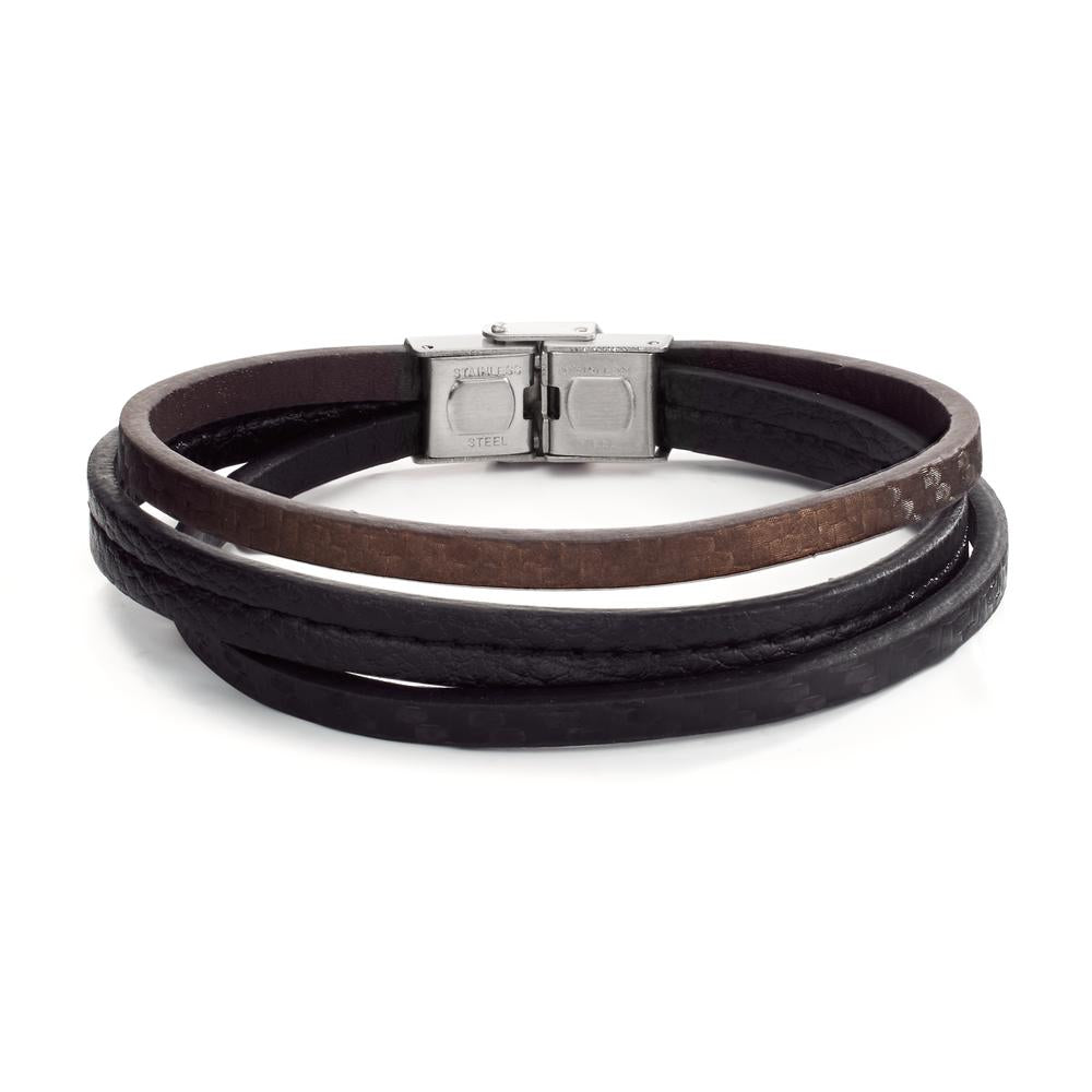 Bracelet Stainless steel, Leather 22 cm