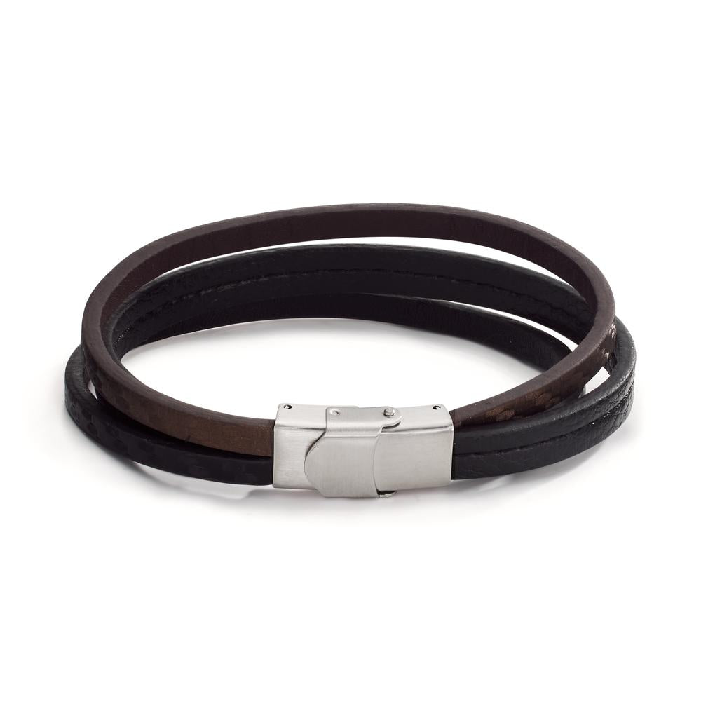 Bracelet Stainless steel, Leather 22 cm