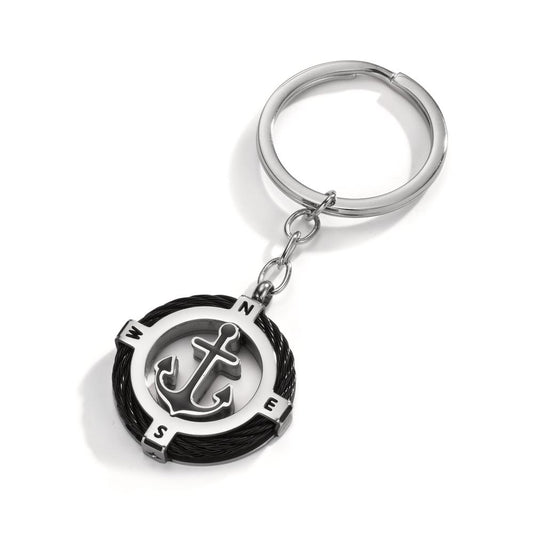 Keychains Stainless steel Lacquered Anchor Ø30 mm