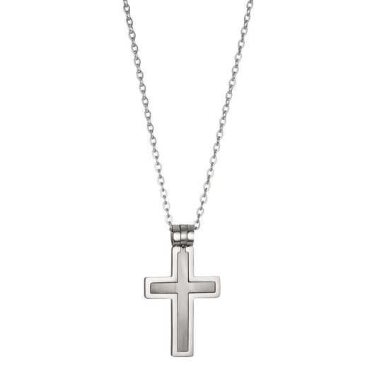 Necklace Stainless steel Cross 45-50 cm