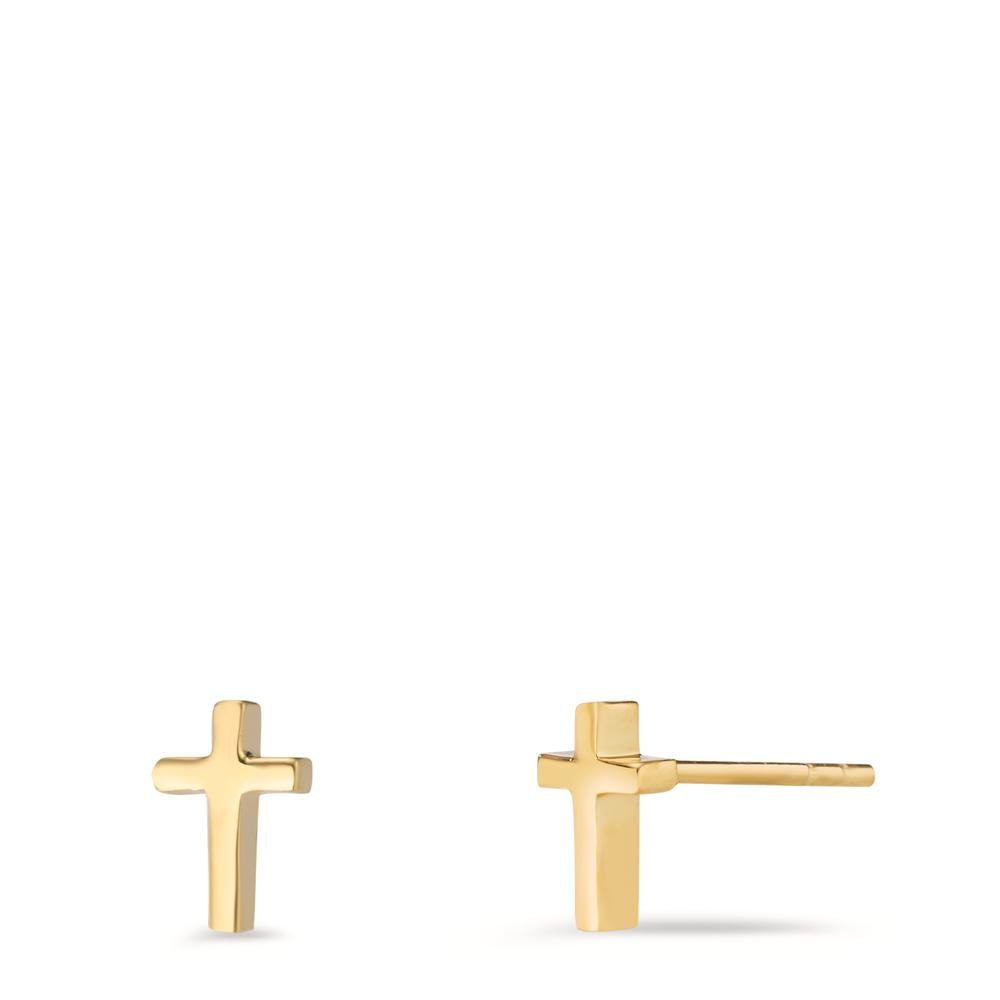 Stud earrings 18k Yellow Gold Cross